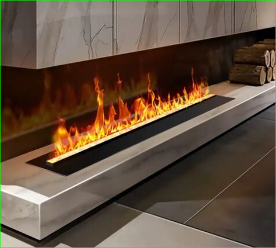 Gesimuleerde haarddecoratie, decoratieve wandmeubel